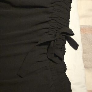 Elegant Black Ruched NYC Pants With Pockets